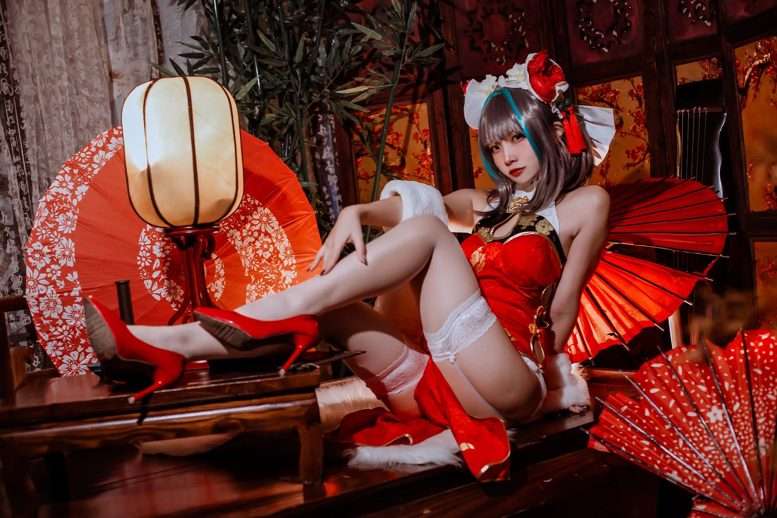 二佐Nisa – NO.151 碧蓝柴郡旗袍 [33P]插图
